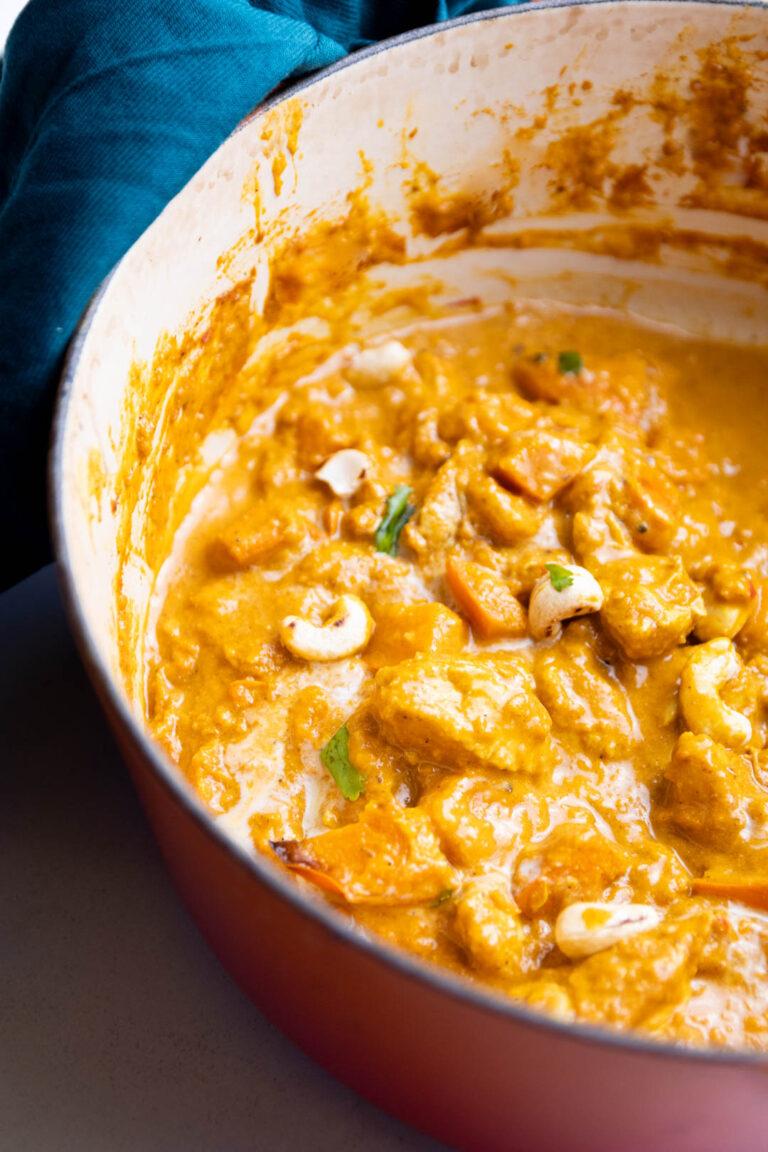 Butter chicken z dynią Butter chicken przepis keto i lowcarb, danie z dynia