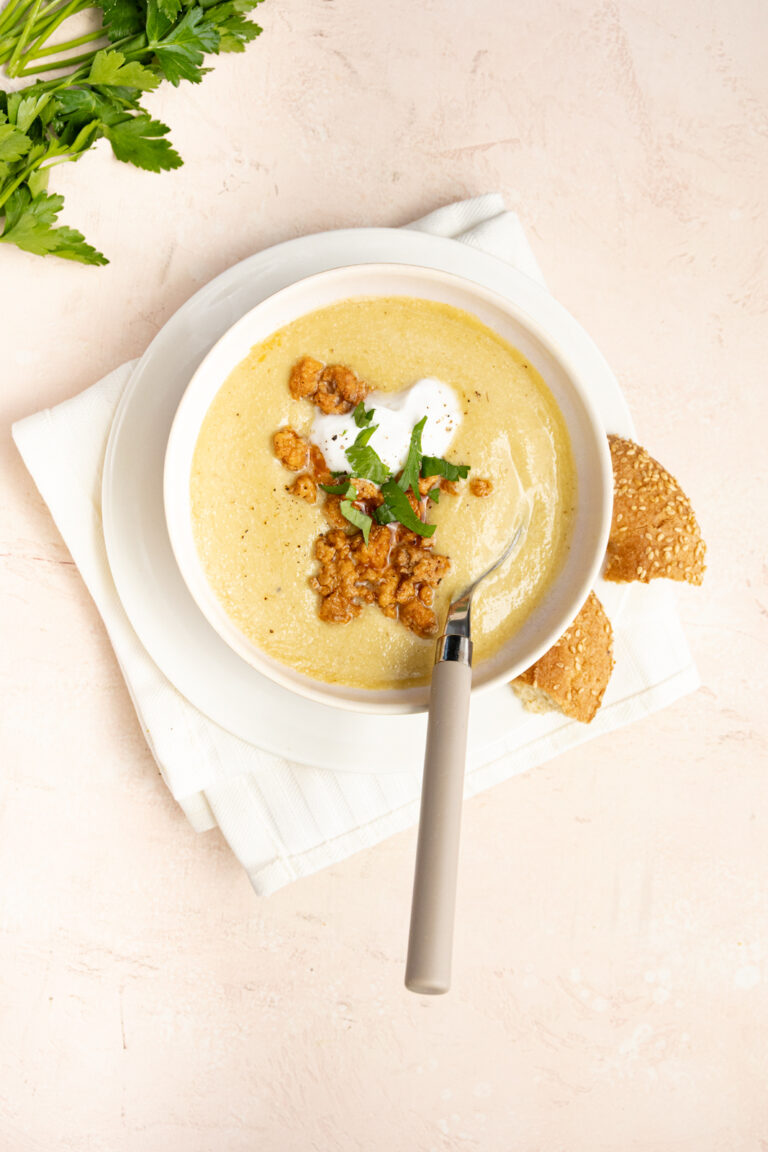 Zupa krem z pora z mięsem mielonym Krem z pora niskowęglowodanowy, obiad keto